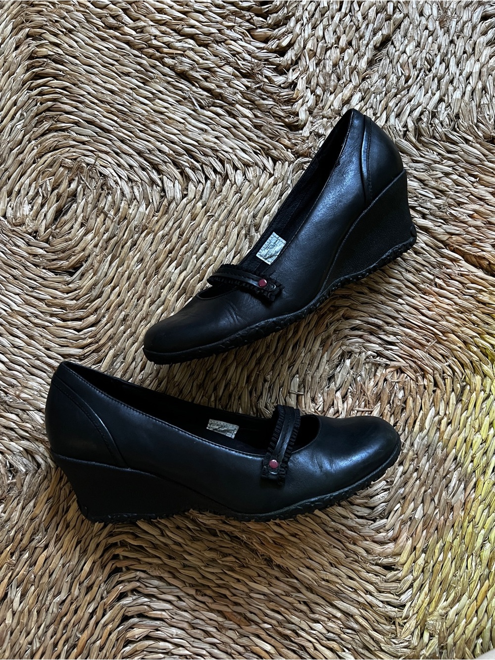 Merrell “Petunia” Leather Mary Jane Wedge with Vibram Sole